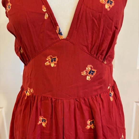 NWT Angie Multicolor Paisley Print Strappy Smocked Wide Leg Jumpsuit Size Large - Picture 4 of 11